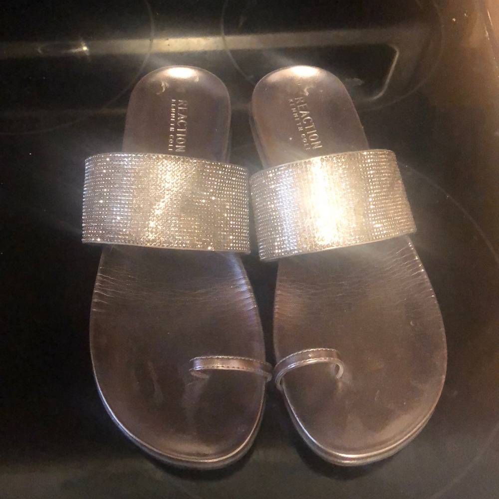 Kenneth Cole blingy metallic sandals